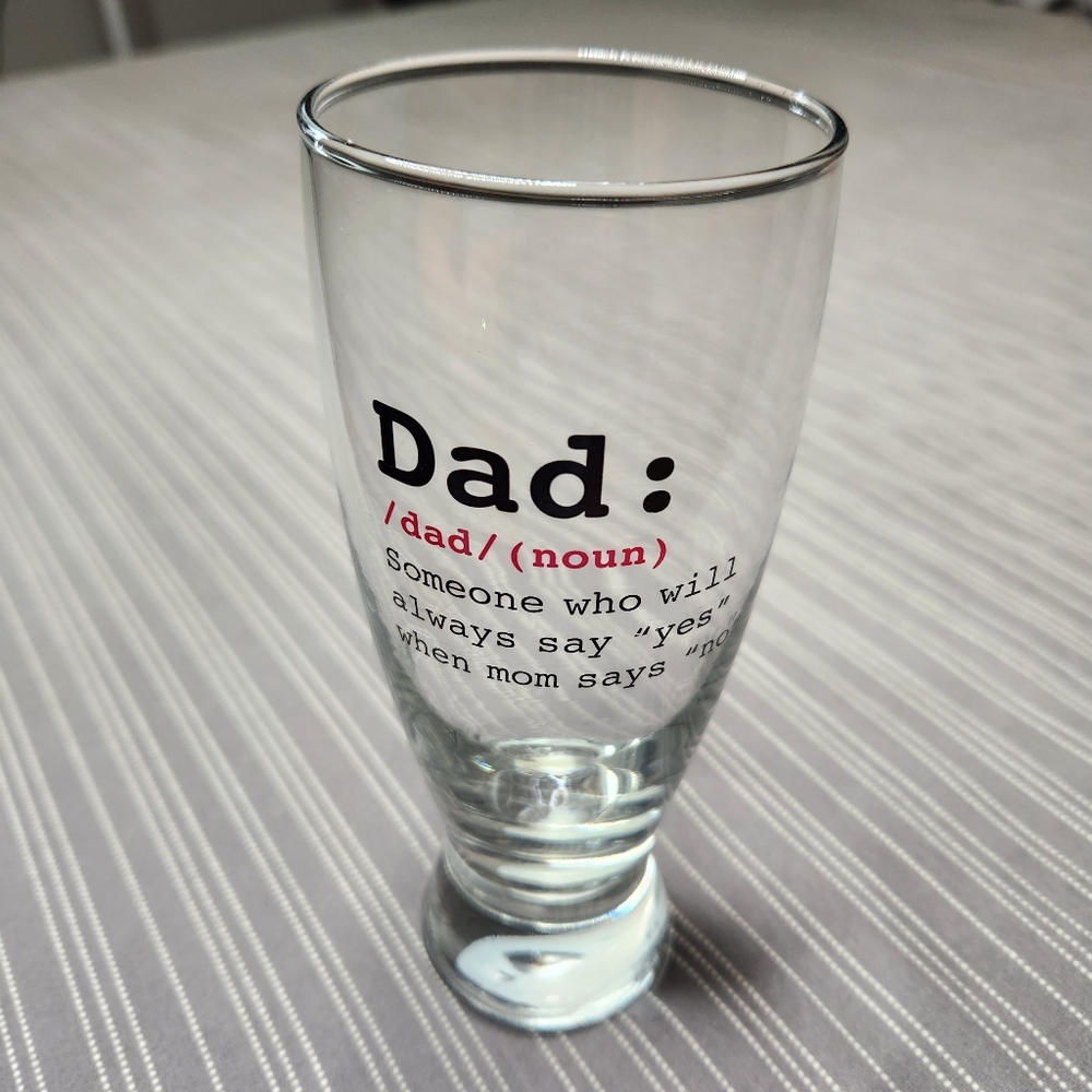 Dad Noun Pilsner Drinking Glass